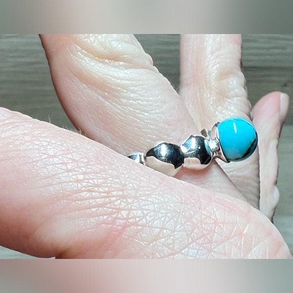 Designer Signed Jay King Sterling Silver Iron Mountain Turquoise Ring, Size 10 - Picture 9 of 10